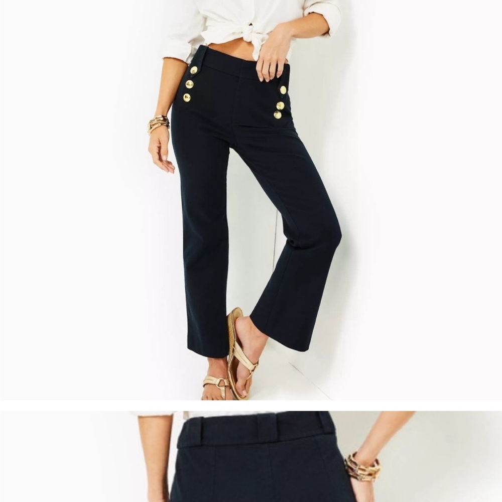 Lilly Pulitzer Size 8 Parrish Bi-Stretch Crop Flare Pant inseam 28”